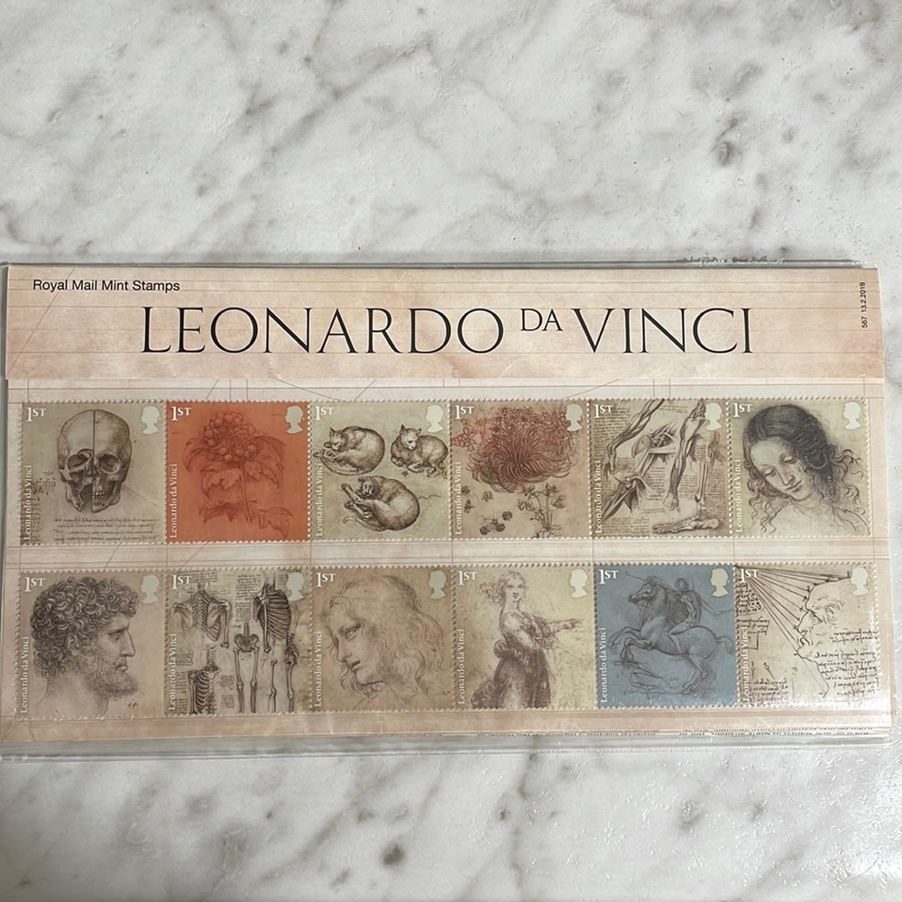 Royal mail mint stamps, Leonardo da Vinci